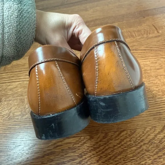 EVERLANE Modern Penny Loafers Shoes Classic Preppy Patent Leather Italy Cognac 8