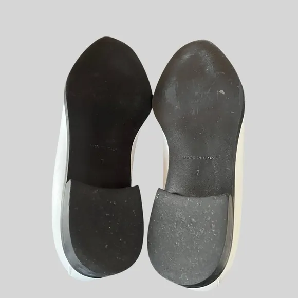 Everlane Modern Smoking Loafers White with Black Trim Women's.