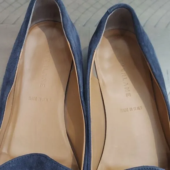Everlane Navy Blue Suede Modern Point Loafers Sz 8.5