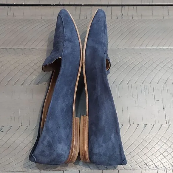Everlane Navy Blue Suede Modern Point Loafers Sz 8.5