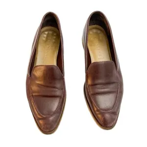 Everlane Pointy Toe Leather Dark Red Oxblood Flats Italy Size 9
