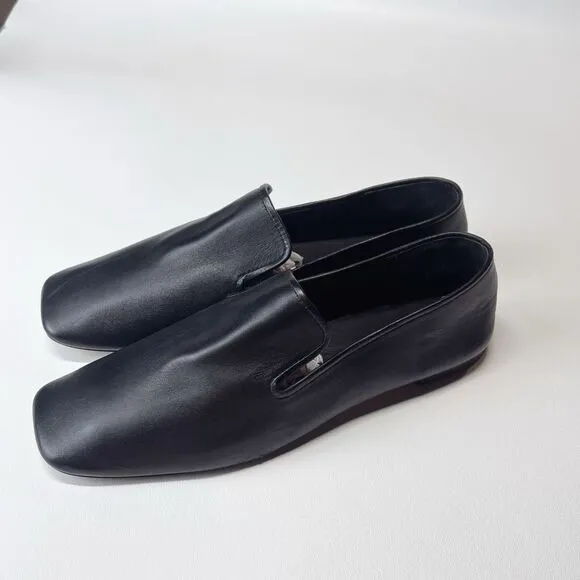 Everlane The Day Loafer Flats Italian Leather Shoes Black Size 11 NEW