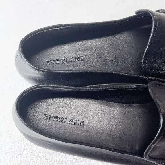 Everlane The Day Loafer Flats Italian Leather Shoes Black Size 11 NEW