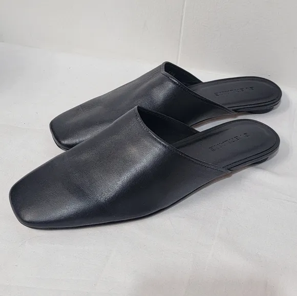 Everlane The‎ Day Mule Black Womens Size 6.5  Leather Flats