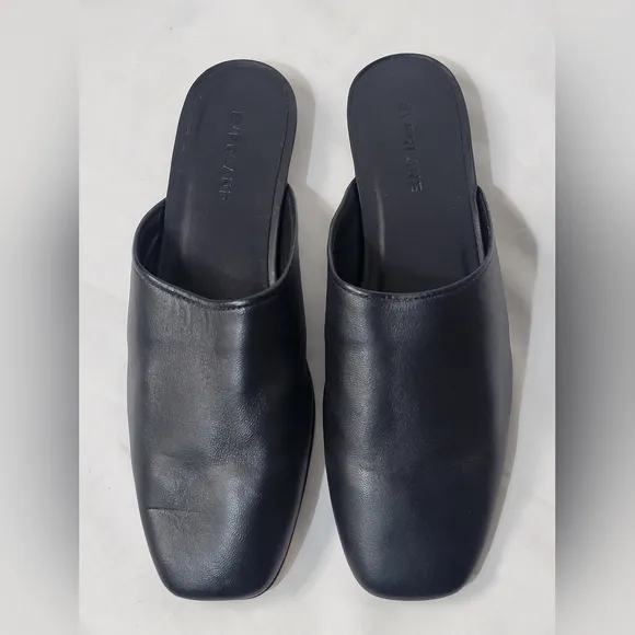 Everlane The‎ Day Mule Black Womens Size 6.5  Leather Flats