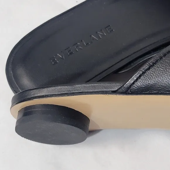 Everlane The‎ Day Mule Black Womens Size 6.5  Leather Flats