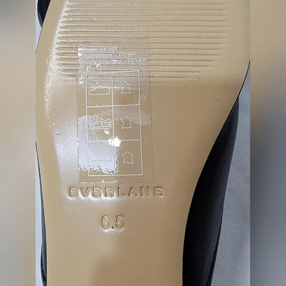 Everlane The‎ Day Mule Black Womens Size 6.5  Leather Flats