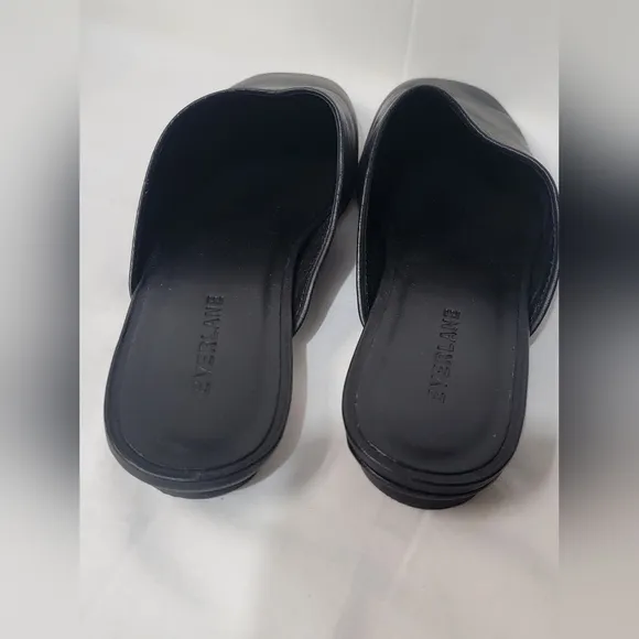Everlane The‎ Day Mule Black Womens Size 6.5  Leather Flats