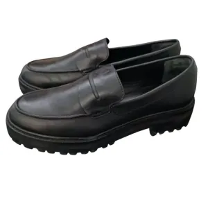 Everlane The Lug Loafer Black Leather Size 8 Womens Slip-On Shoes