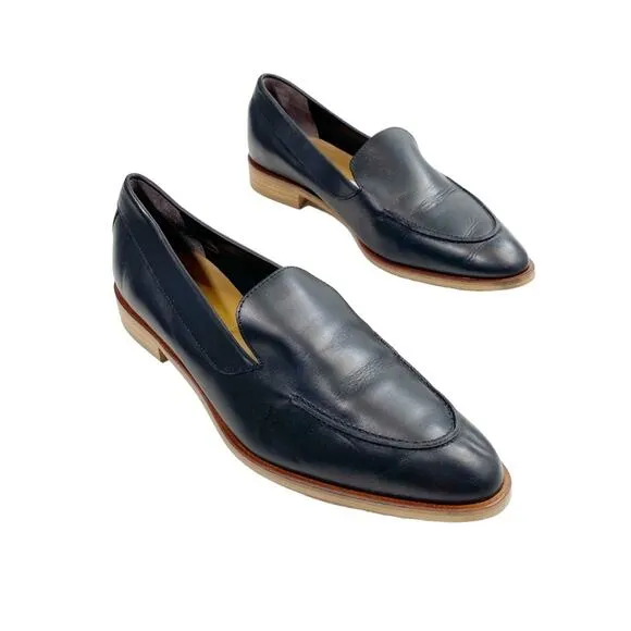 EVERLANE The Modern Black Leather Pointed Toe Low Heel Loafers