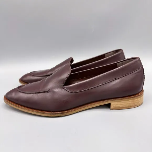 Everlane The Modern Loafer Size 8.5 Oxblood Burgundy Leather Flats Minimalist