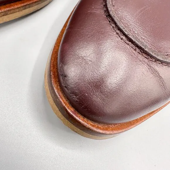 Everlane The Modern Loafer Size 8.5 Oxblood Burgundy Leather Flats Minimalist