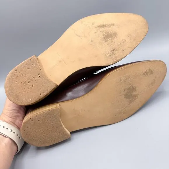 Everlane The Modern Loafer Size 8.5 Oxblood Burgundy Leather Flats Minimalist