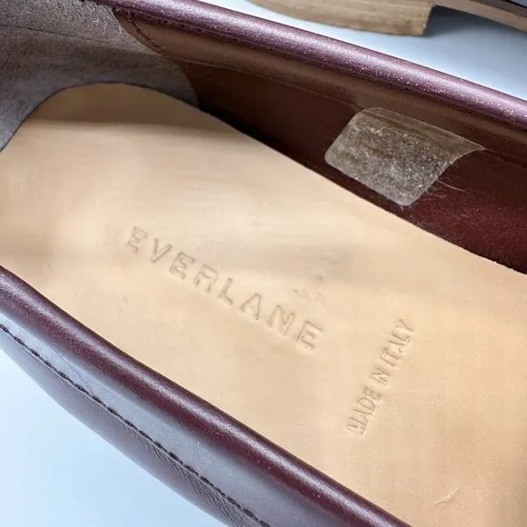 Everlane The Modern Loafer Size 8.5 Oxblood Burgundy Leather Flats Minimalist