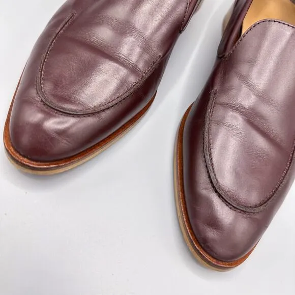 Everlane The Modern Loafer Size 8.5 Oxblood Burgundy Leather Flats Minimalist