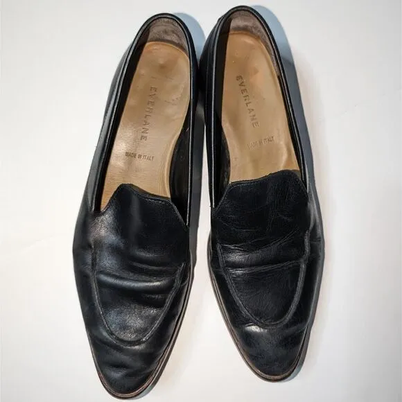 Everlane The Modern Loafers Slip On Pointed Toe Black Size 9