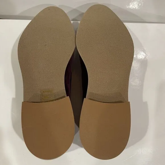 Everlane The Velvet Modern Loafers Womens Size 7 Embroidered Burgundy NEW NO BOX