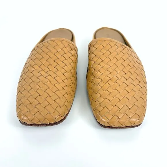 Everlane The Woven Leather Mule Size 9.5 Square Toe Beach Vacation Neutral Chic
