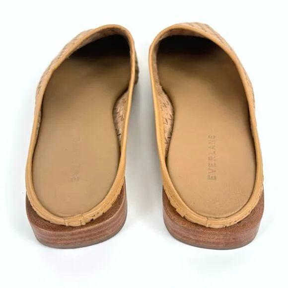 Everlane The Woven Leather Mule Size 9.5 Square Toe Beach Vacation Neutral Chic