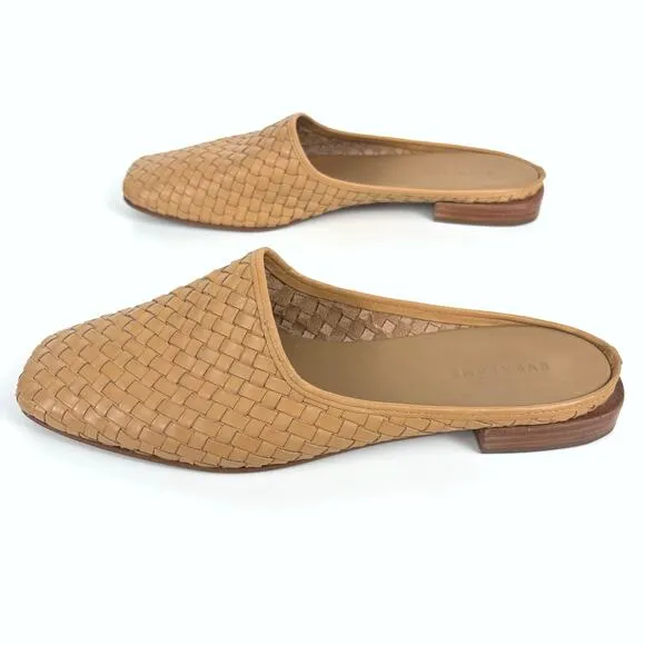 Everlane The Woven Leather Mule Size 9.5 Square Toe Beach Vacation Neutral Chic