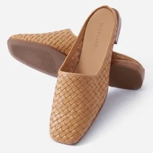 Everlane The Woven Leather Mule Size 9.5 Square Toe Beach Vacation Neutral Chic