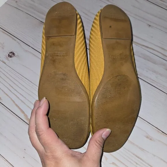 Everlane Women's Reknit Fabric Ribbed Knit The Day Glove Loafers (Mustard) Sz 7