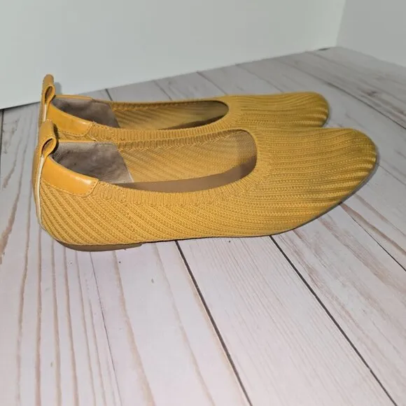 Everlane Women's Reknit Fabric Ribbed Knit The Day Glove Loafers (Mustard) Sz 7