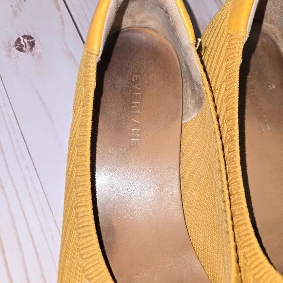Everlane Women's Reknit Fabric Ribbed Knit The Day Glove Loafers (Mustard) Sz 7