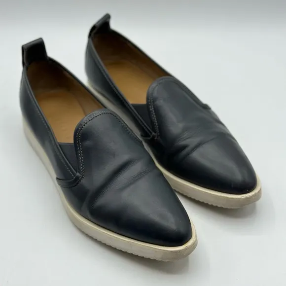 Everlane Women's The Leather Street Shoe in Navy Wedge Loafer Size 7.5