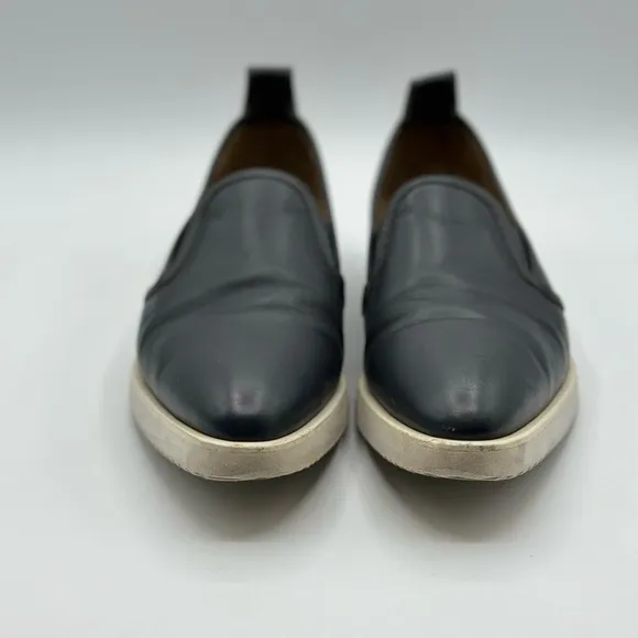 Everlane Women's The Leather Street Shoe in Navy Wedge Loafer Size 7.5