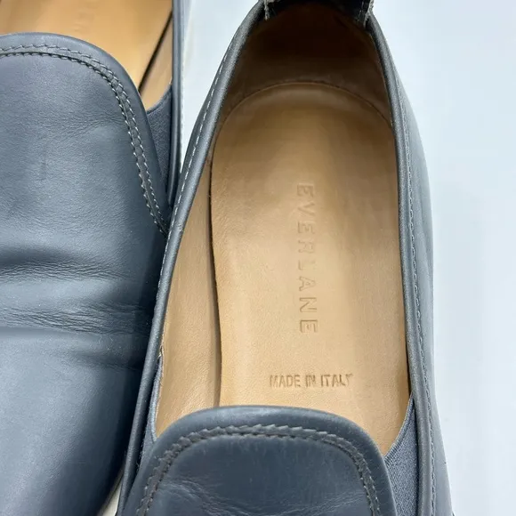 Everlane Women's The Leather Street Shoe in Navy Wedge Loafer Size 7.5