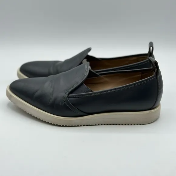Everlane Women's The Leather Street Shoe in Navy Wedge Loafer Size 7.5