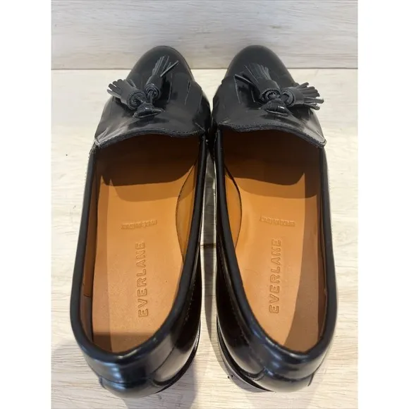 Everlane Womens The Modern Tassel Loafers in Black size 6 Oxfords Shoes slip ons