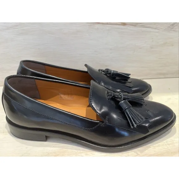 Everlane Womens The Modern Tassel Loafers in Black size 6 Oxfords Shoes slip ons