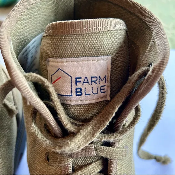 Farm Blue Men's Ranger Khaki Boots High Top Hiking Shoes Size 12.