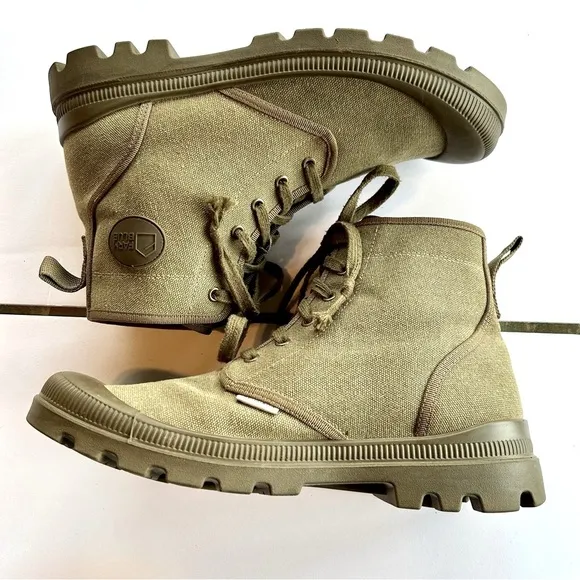 Farm Blue Men's Ranger Khaki Boots High Top Hiking Shoes Size 12.