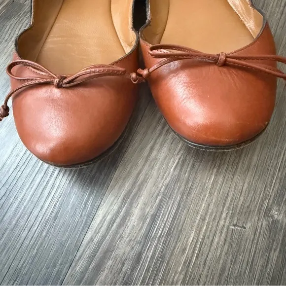 Fendi Round Toe Pequin Pattern Canvas D'Orsay Ballet Flats