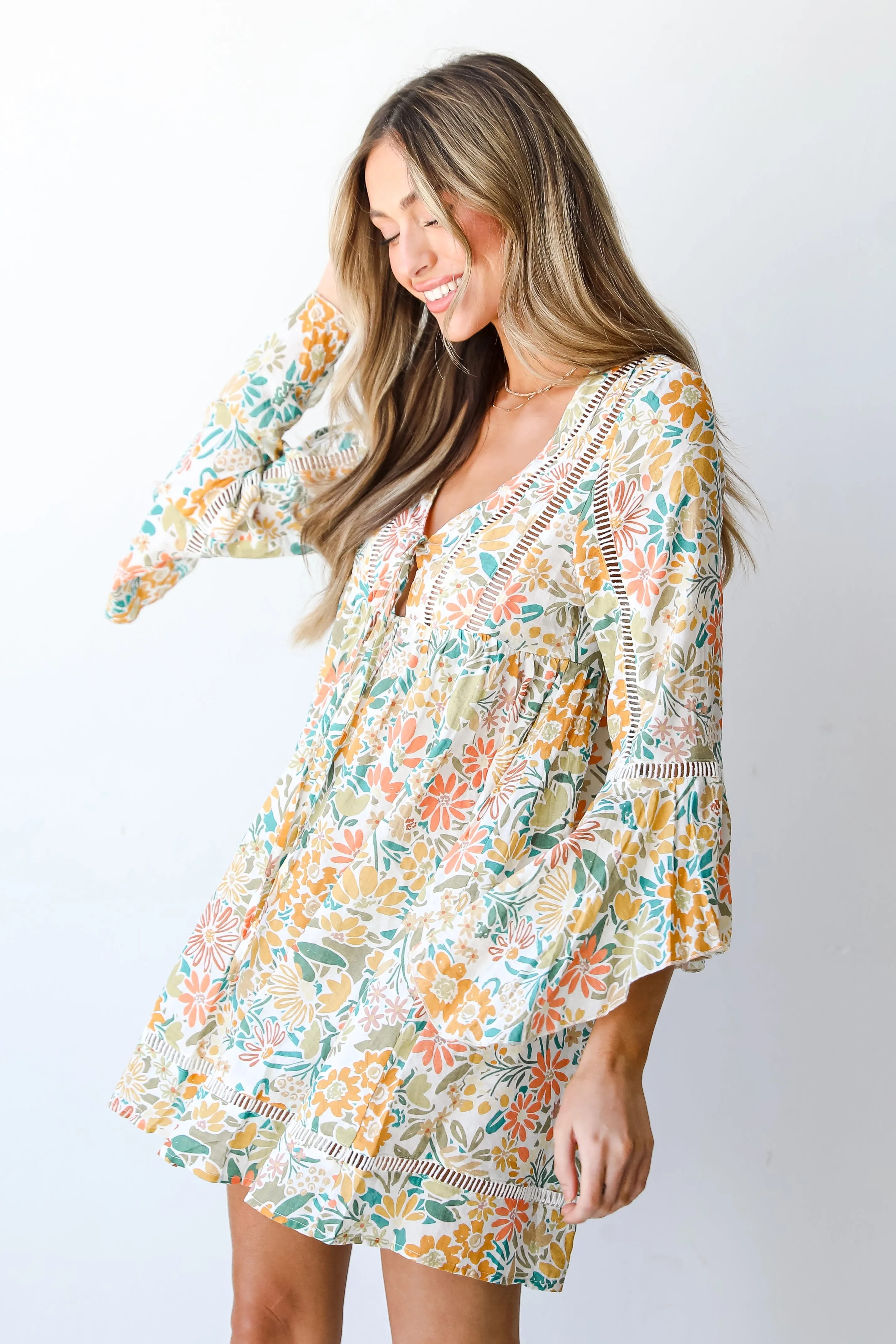 FINAL SALE - Fit To Frolic Floral Babydoll Mini Dress