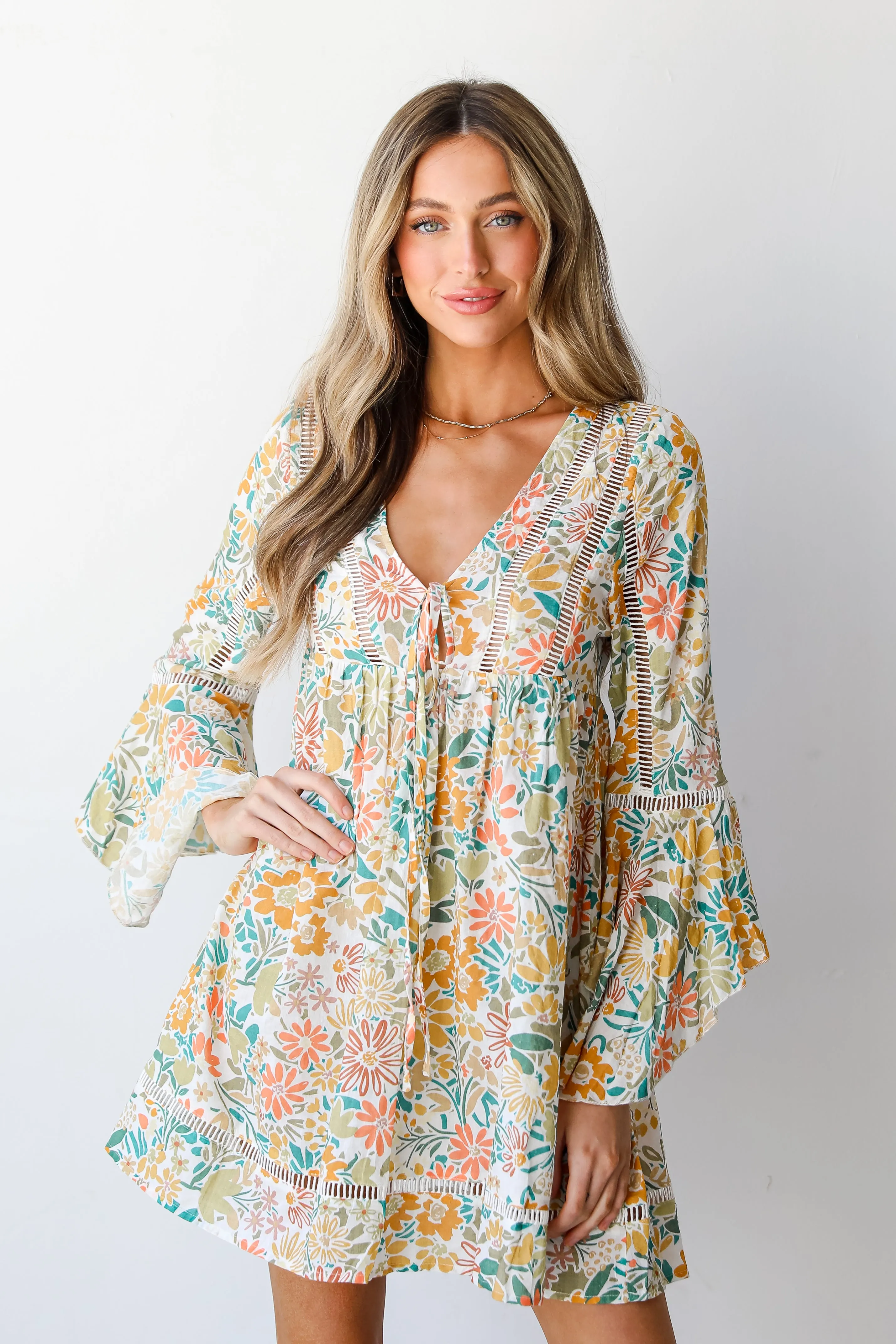 FINAL SALE - Fit To Frolic Floral Babydoll Mini Dress