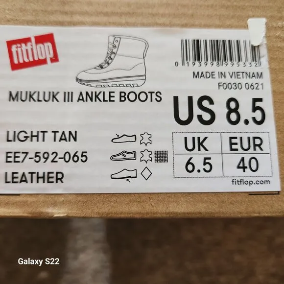 Fitflop Leather Mukluks Iii Tan Boots. NIB. Size: Various.