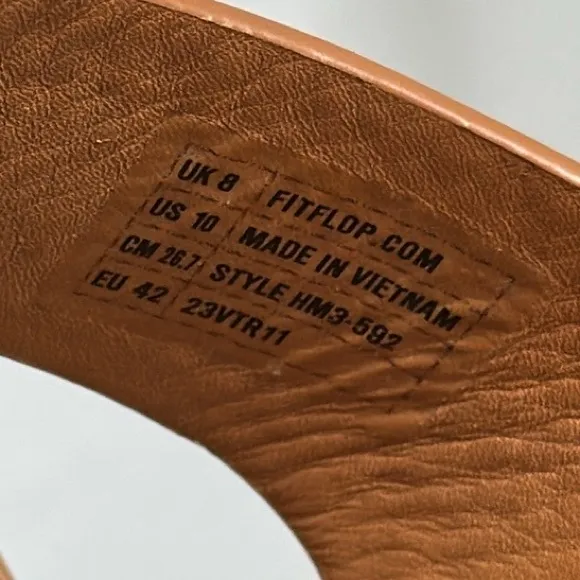 FITFLOP TAN LEATHER WOMENS F-MODE FLATFORM H BAR SLIDE SANDALS