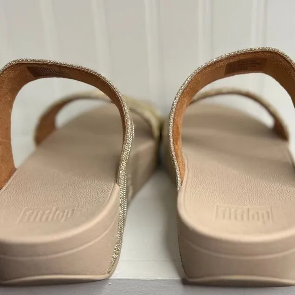 FitFlop Women's Lulu Glitz Slide Sandals Size 11