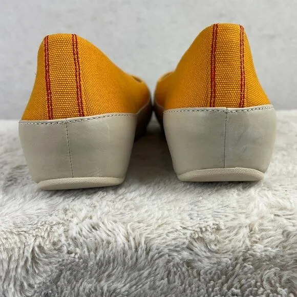 FitFlop Women’s Ocher Canvas Ballet Flat Yellow Size 39 (US 8) NWOB