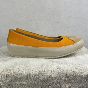 FitFlop Women’s Ocher Canvas Ballet Flat Yellow Size 39 (US 8) NWOB