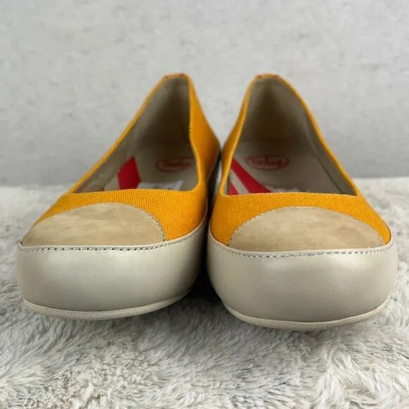 FitFlop Women’s Ocher Canvas Ballet Flat Yellow Size 39 (US 8) NWOB