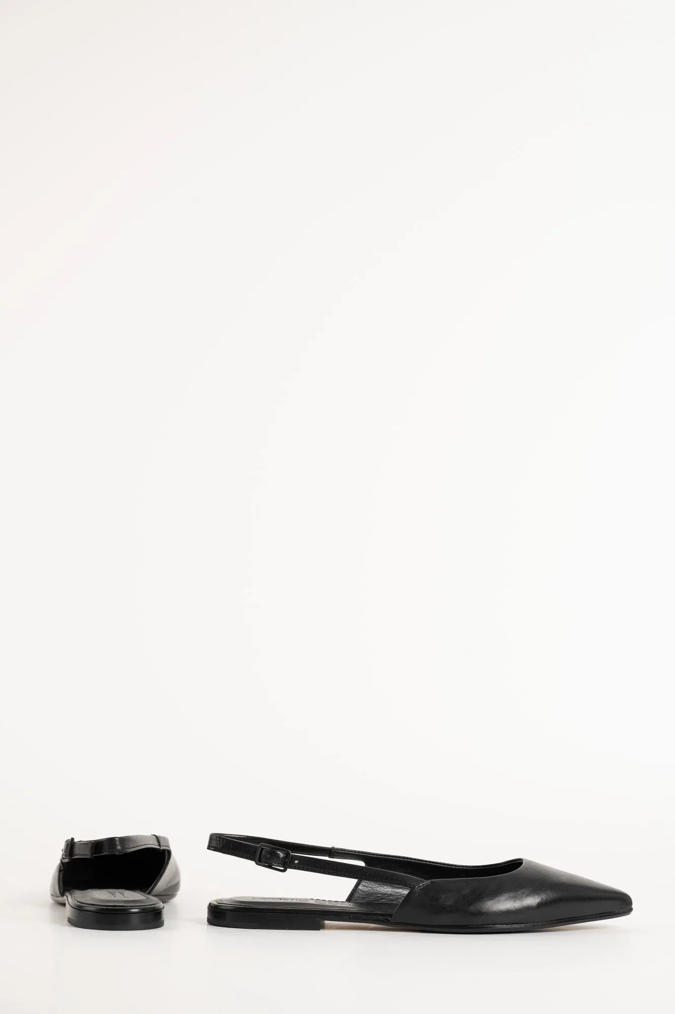 Flat Slingback Ingrid 018 | Svart Skinn