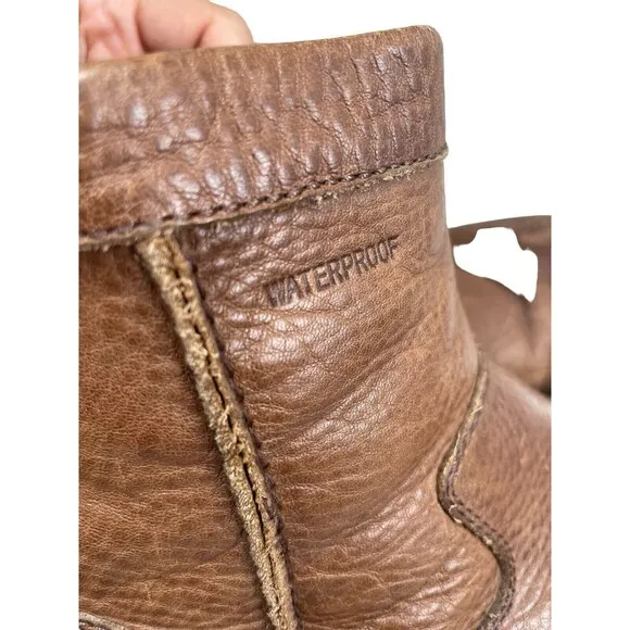Florsheim Essex Snow Boots Men's US 10M Brown Leather Side Zip Ankle 18608-200