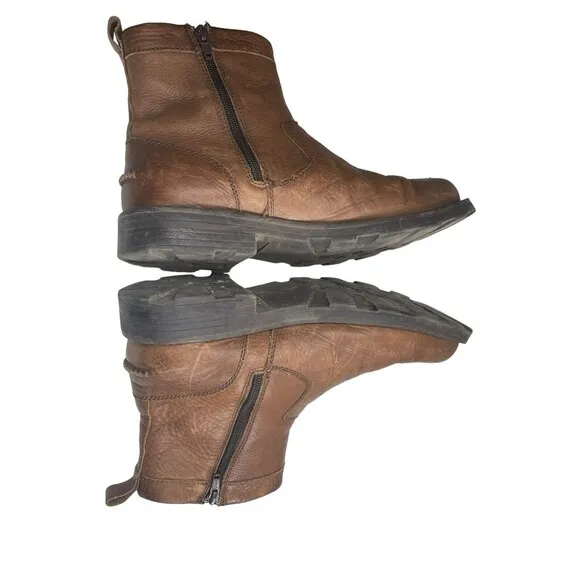 Florsheim Essex Snow Boots Men's US 10M Brown Leather Side Zip Ankle 18608-200