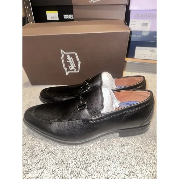 Florsheim Zaffiro Moc Toe Black Bit Loafer Dress Shoe Men's Size 10.5 Wide