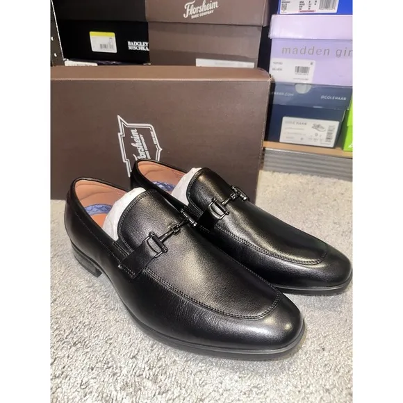 Florsheim Zaffiro Moc Toe Black Bit Loafer Dress Shoe Men's Size 10.5 Wide